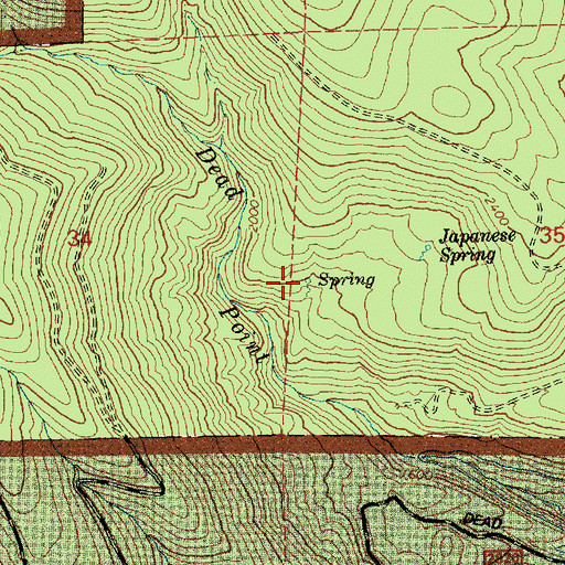 Topographic Map of Japanese Springs, OR