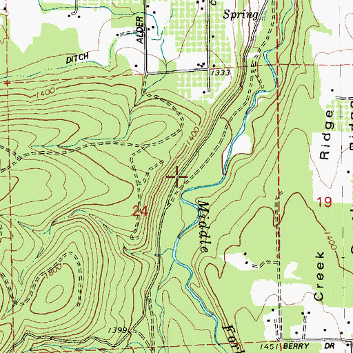 Topographic Map of Ice Fountain Spring, OR