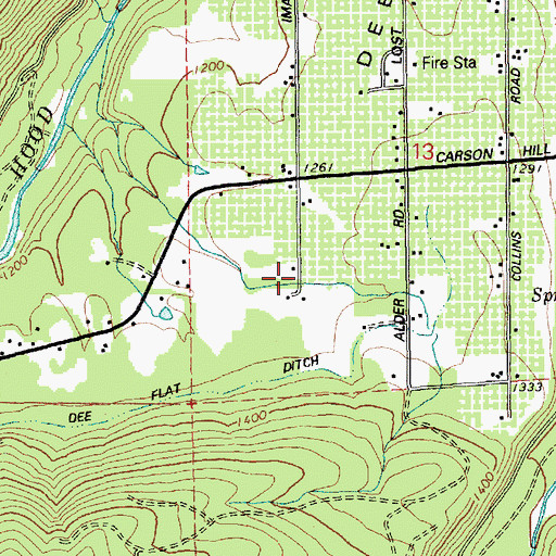 Topographic Map of Dee Flat Guard Station, OR