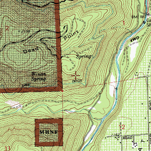 Topographic Map of Dago Spring, OR