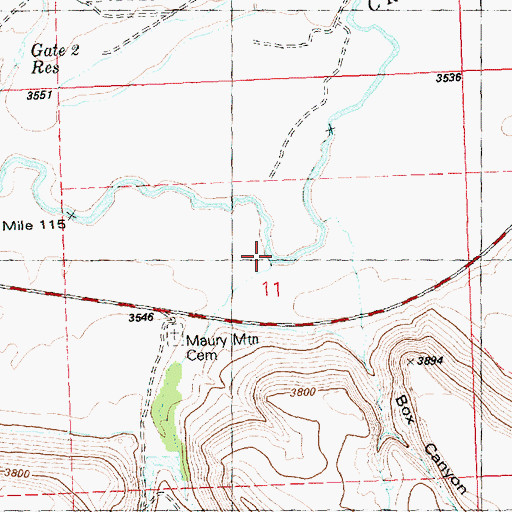 Topographic Map of Cemetery Creek, OR