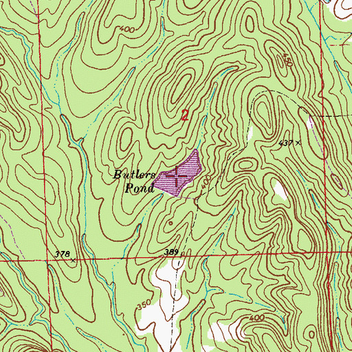 Topographic Map of Butlers Pond, AL