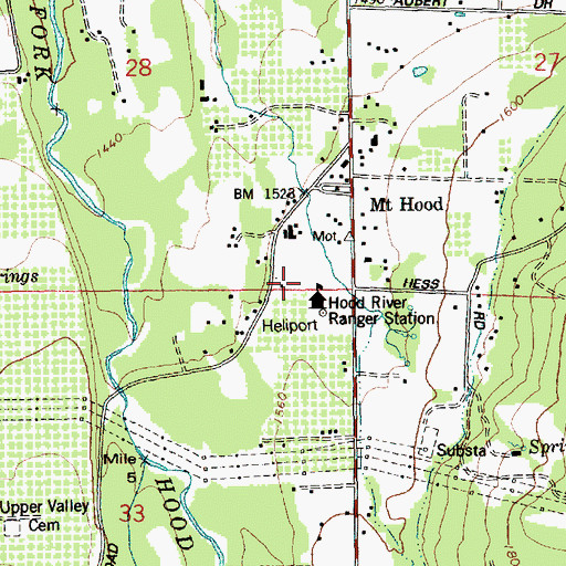 Topographic Map of Mount Hood Canal, OR