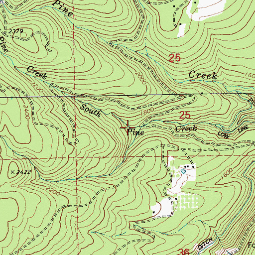 Topographic Map of Cedar Branch, OR