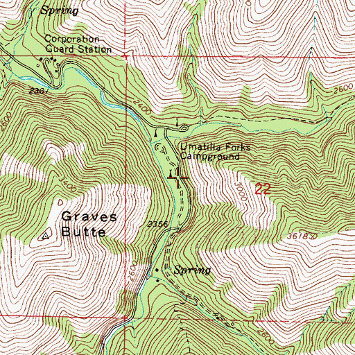 Topographic Map of Buck Creek Group Camp, OR