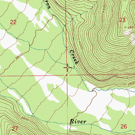 Topographic Map of Green Apple Creek, OR
