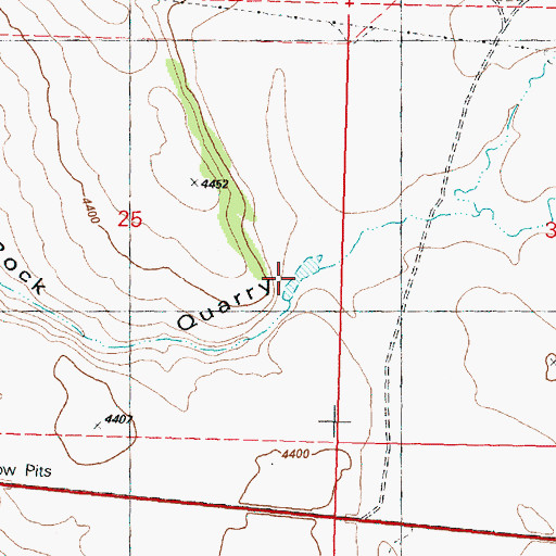 Topographic Map of Upper Rock Quarry Canyon Reservoir, OR