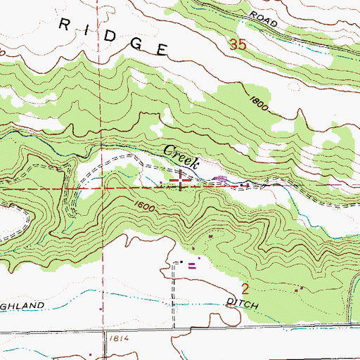 Topographic Map of Sherar Springs Creek, OR
