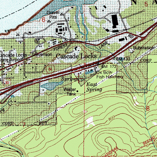 Topographic Map of East Spring, OR