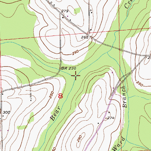 Topographic Map of Buzzard Bay Branch, AL