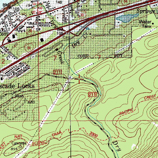 Topographic Map of Cascade Spring, OR