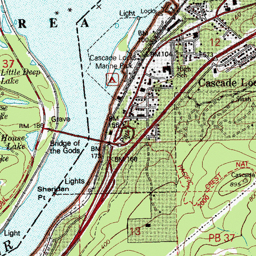 Topographic Map of Moody Spring, OR