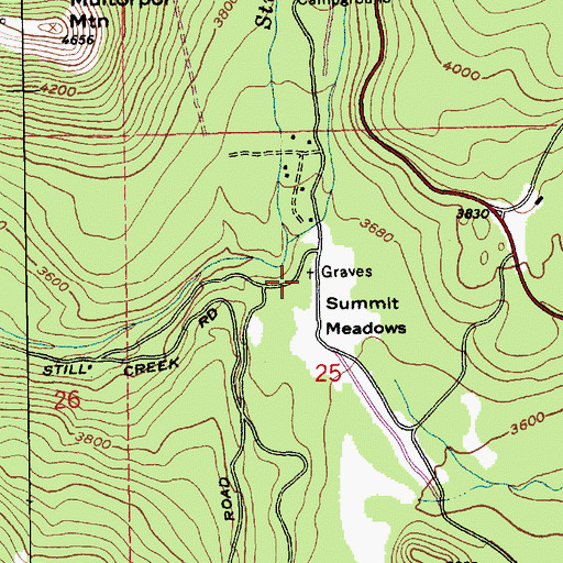 Topographic Map of Summit Meadows Cemetery, OR