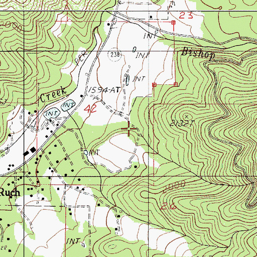 Topographic Map of Camp Meeting Creek, OR