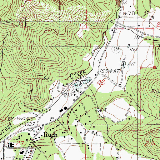 Topographic Map of Hunter-Best Reservoirs, OR