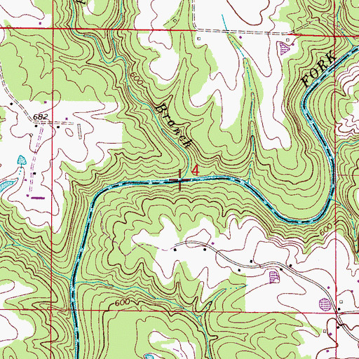 Topographic Map of Buzzard Branch, AL