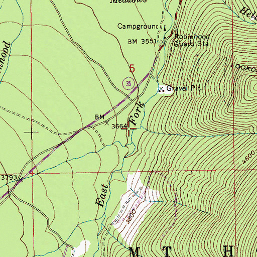 Topographic Map of Mine Creek, OR