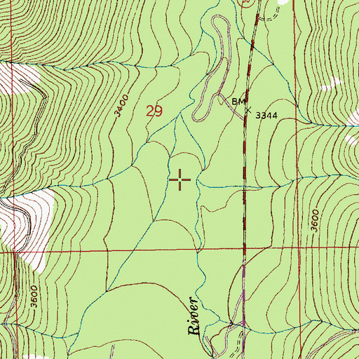 Topographic Map of Lunch Creek, OR