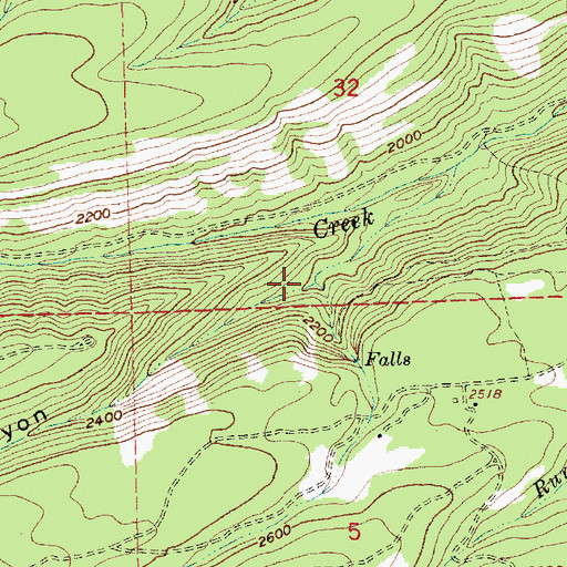 Topographic Map of Tamarack Creek, OR