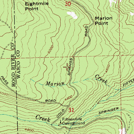Topographic Map of Denest Spring, OR
