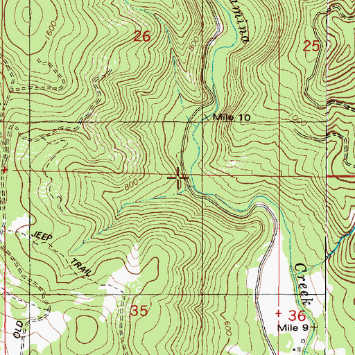 Topographic Map of Wilson Creek, OR