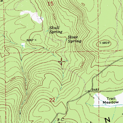 Topographic Map of Lodgepole Spring, OR