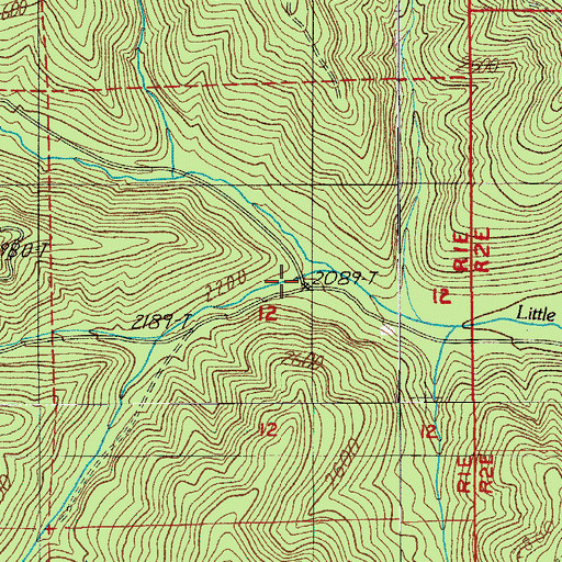 Topographic Map of Fugowee Creek, OR