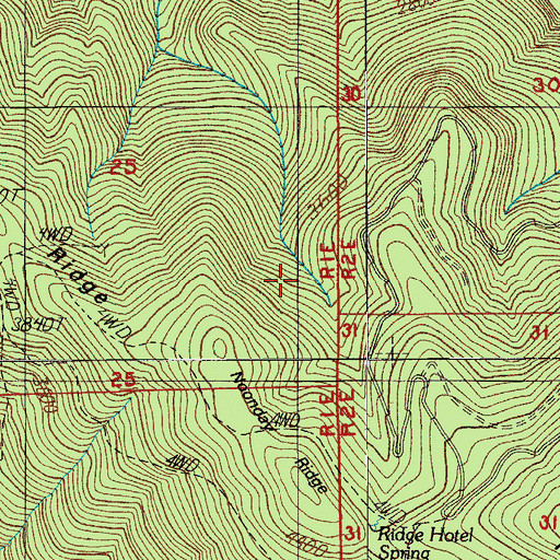 Topographic Map of Hotel Spring, OR