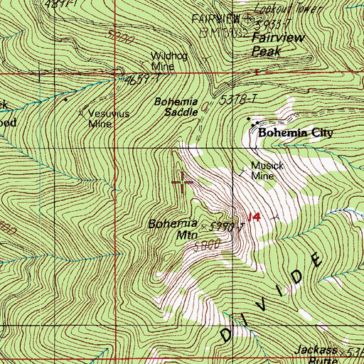 Topographic Map of Glenwood (historical), OR