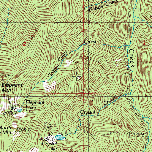 Topographic Map of Crystal Basin, OR