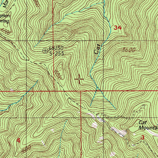 Topographic Map of Utopian Saddle, OR