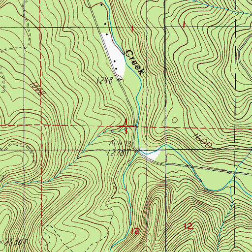 Topographic Map of Wee Creek, OR