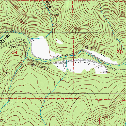 Topographic Map of Spring Brook, OR