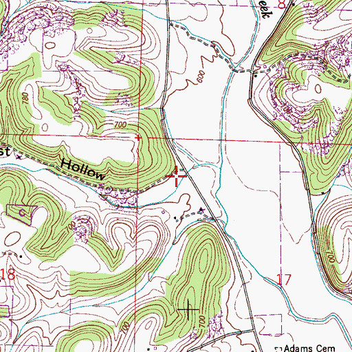 Topographic Map of Buzzard Roost Hollow, AL