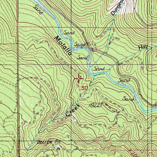 Topographic Map of Minette Creek, OR