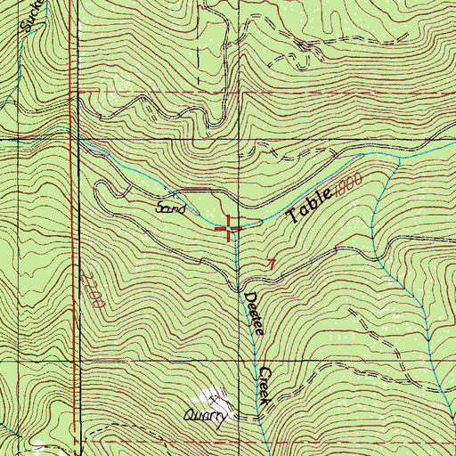Topographic Map of Deetee Creek, OR