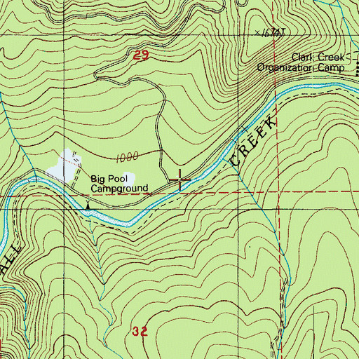 Topographic Map of Indian Creek, OR