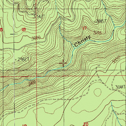 Topographic Map of Mill Creek, OR
