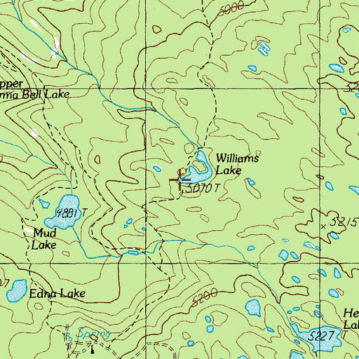 Topographic Map of Williams Lake, OR