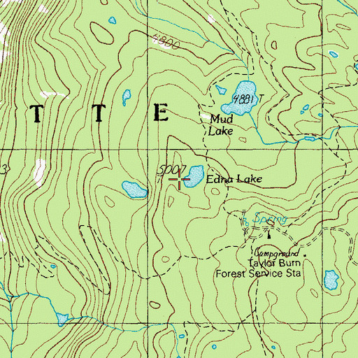Topographic Map of Edna Lake, OR