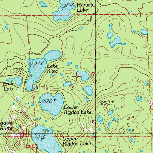 Topographic Map of Mickey Lake, OR