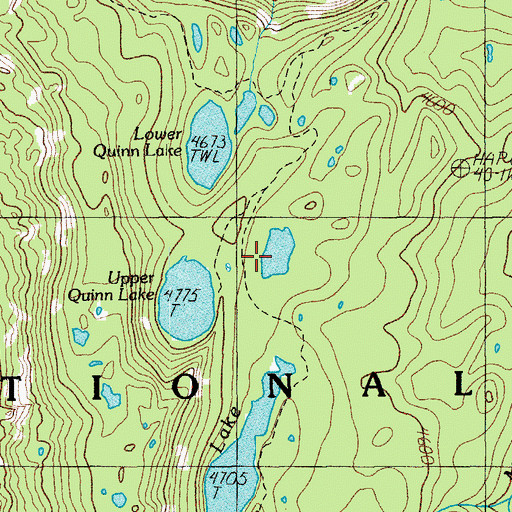 Topographic Map of East Quinn Lake, OR
