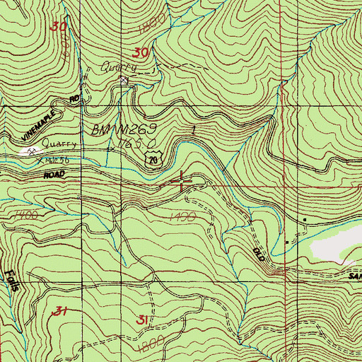 Topographic Map of Channel Creek, OR