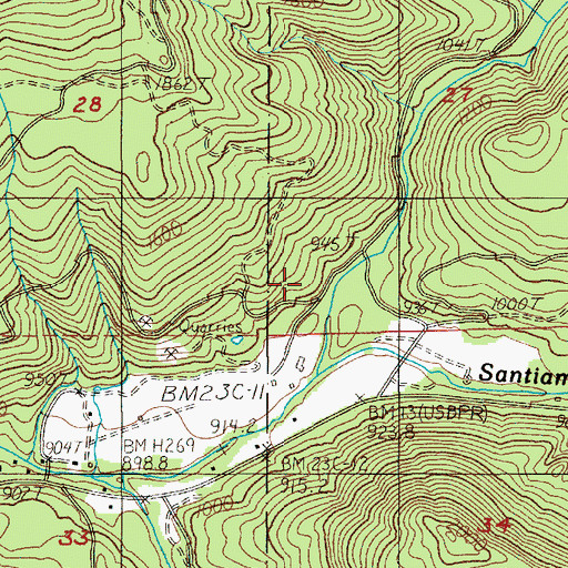 Topographic Map of Moose Creek Falls, OR