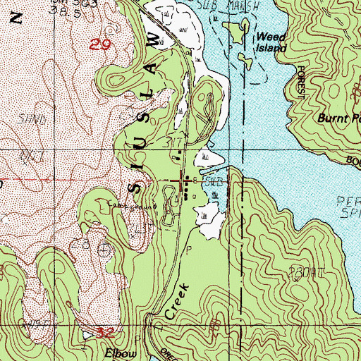 Topographic Map of Elbow Lake Creek, OR