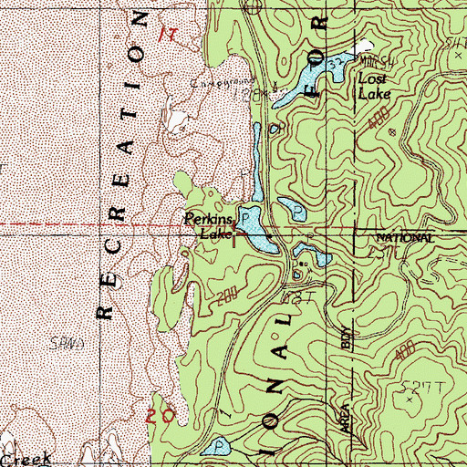 Topographic Map of Perkins Lake, OR