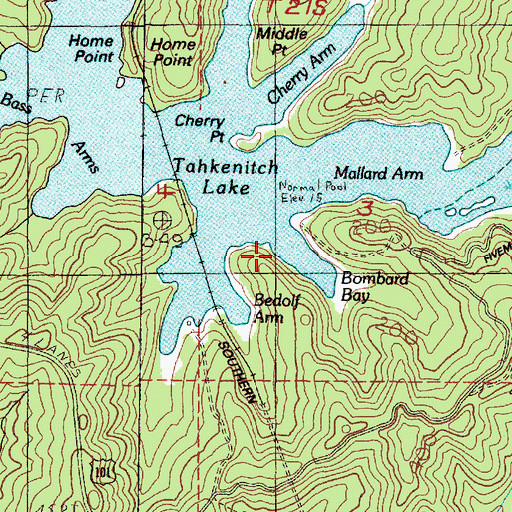 Topographic Map of Bombard Bay, OR