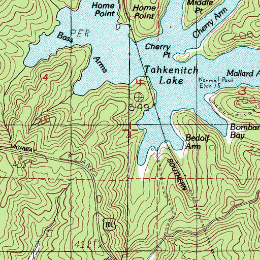 Topographic Map of Bedolf Arm, OR