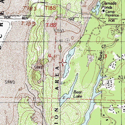 Topographic Map of Glenada Ponds, OR