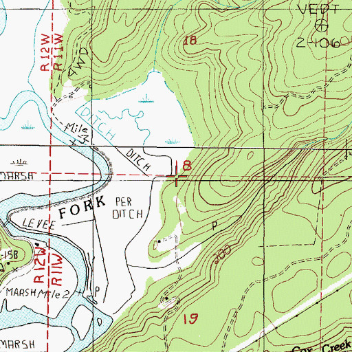 Topographic Map of Saubert Creek, OR